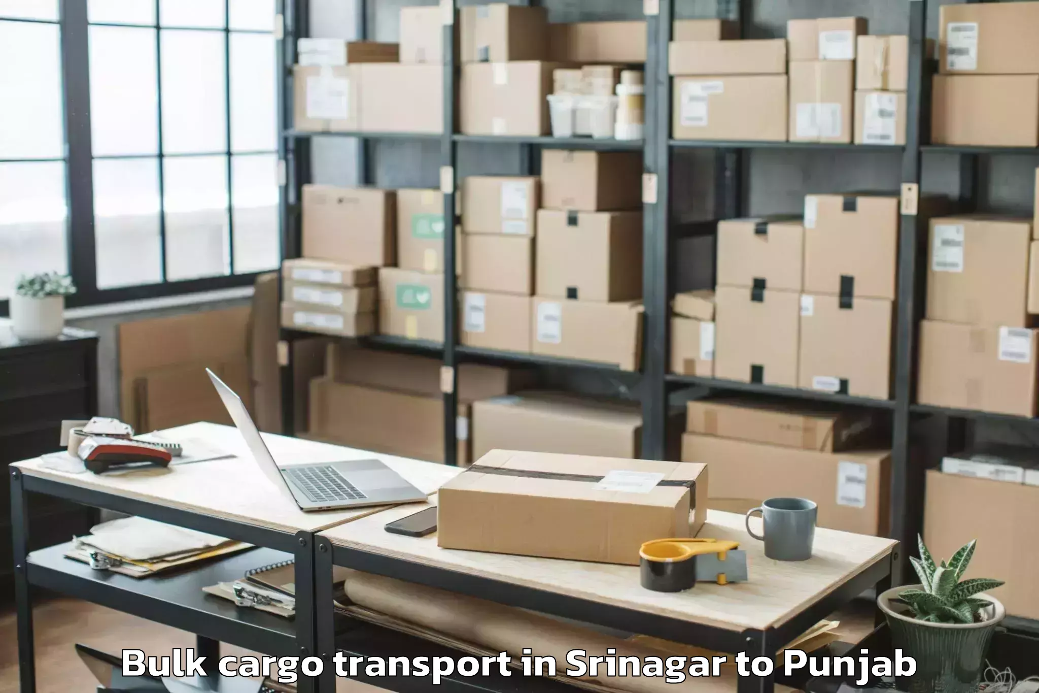 Book Srinagar to Jalandhar Bulk Cargo Transport Online